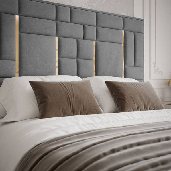 Continentaal bed BRIGITTE grijs - Ligoppervlak breedte: 160 cm