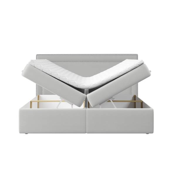 Boxspringbett Annecy Bonell Federkern Grau - Breite: 140 cm
