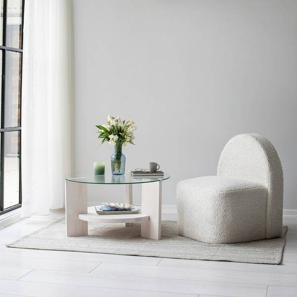 Table Basse Féline Blanc - Bois massif - 75 x 40 x 75 cm