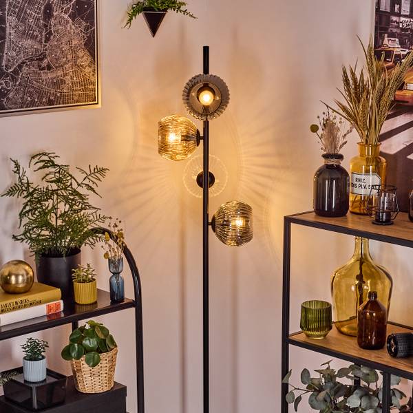 Stehlampe Cesaro Grau - Gelb - Metall - 17 x 33 x 69 cm