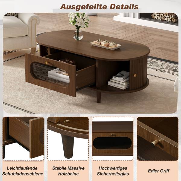 Couchtische QuasarAero Braun - Holzwerkstoff - 100 x 36 x 50 cm