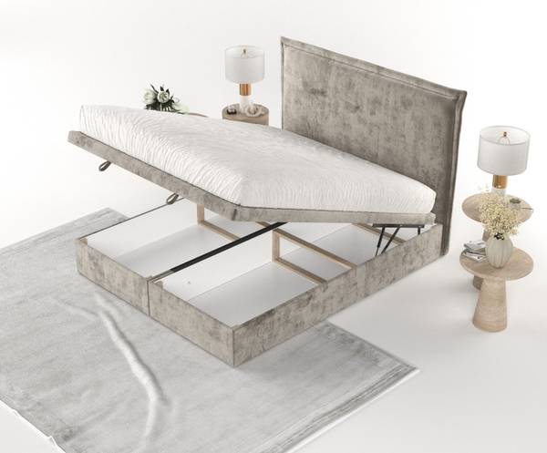 Polsterbett Eliot mit Stauraum Beige - Liegefläche Breite: 160 cm