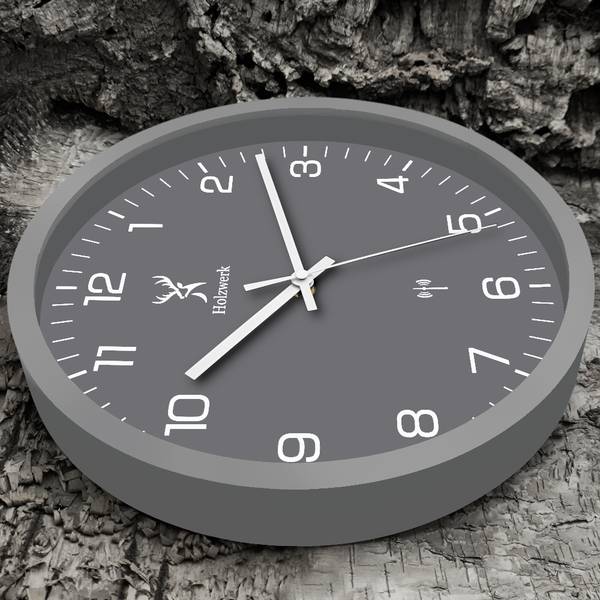 Funk-Wanduhr FRIEDBERG Grau - Weiß