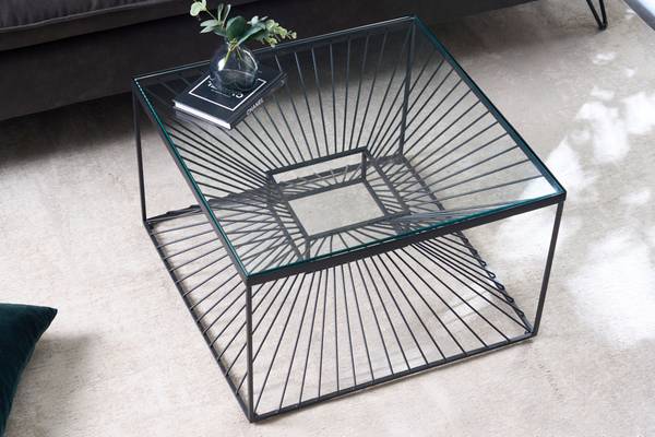 Couchtisch ILLUSION Eisen - Sicherheitsglas - 60 x 37 x 60 cm