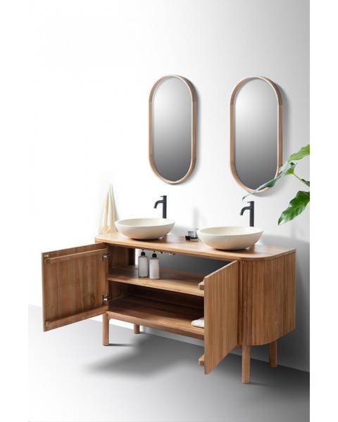 Meuble de salle de bain Orma Marron - Bois massif - 50 x 78 x 50 cm