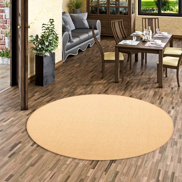 Sisal Teppich Rund Gold - 133 x 133 cm