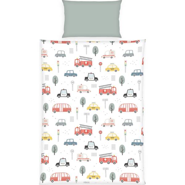 Kinder-Wendebettwäsche 210846 2-teilig Grau - Textil - 100 x 1 x 135 cm