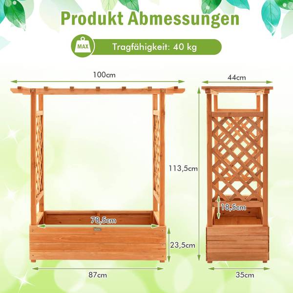 Verhoogd bed SF5148 oranje - massief hout - 110 x 114 x 44 cm