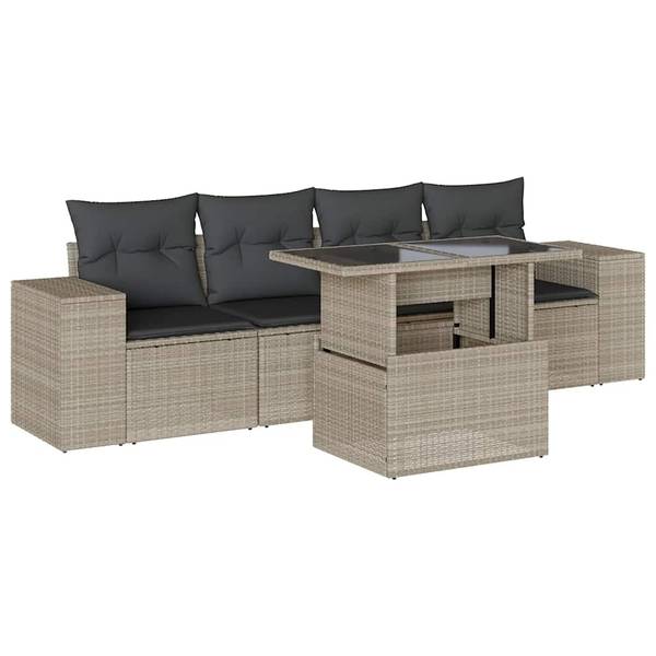 Garten-Lounge-Set 3036901-1 5-teilig Hellgrau