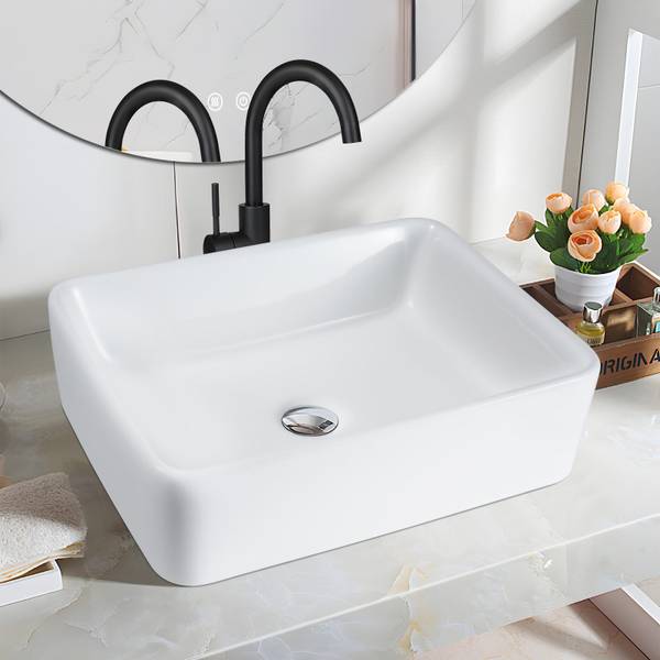 Waschbecken Ebersbach II Weiß - Keramik - 30 x 13 x 40 cm