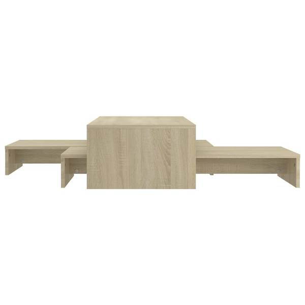 Table basse 3008006 3 pièces Marron - Bois manufacturé - 100 x 27 x 100 cm