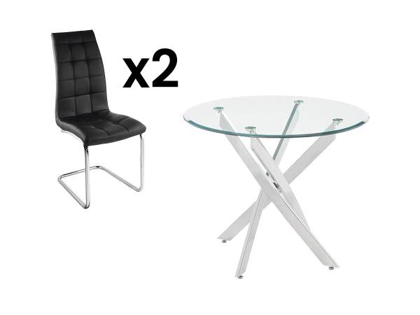 Essgruppe COSIMA Glas - 90 x 77 x 90 cm