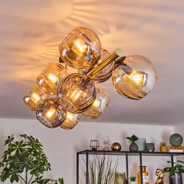 Deckenleuchte Cesaro Braun - Grau - Metall - 24 x 36 x 101 cm