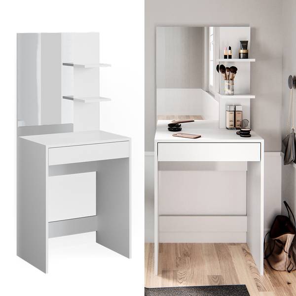 Kaptafel Isabelle 34428 wit - plaatmateriaal op houtbasis - 60 x 140 x 40 cm