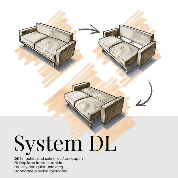 Ecksofa RINA L Beige - Ecke davorstehend rechts - Schlaffunktion davorstehend rechts - Cord - Polyester