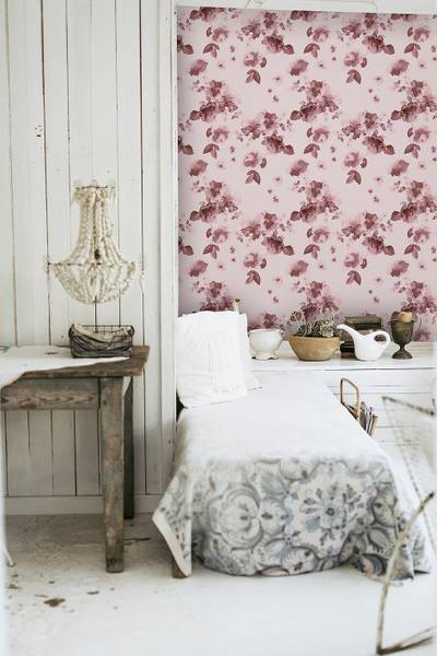 Romantische Panorama-Tapete Pink