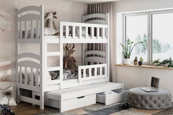 Etagenbett DUMBO 3 Weiß - Tiefe: 188 cm