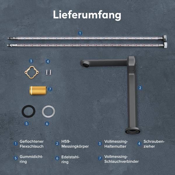 Badarmaturen WAO-1180H Grau - 29 x 22 cm