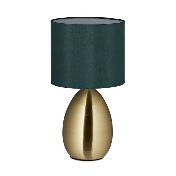 Touch Nachttischlampe gold Gold - Grün - Polyester - Eisen - 18 x 34 x 18 cm