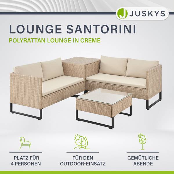 Loungegruppe Santorini 4-teilig Beige