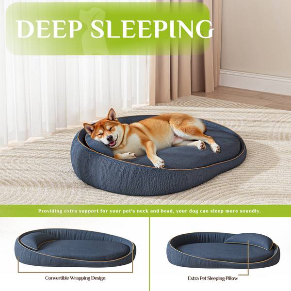 Lit pour chien 4060 Bleu - Polyester - 81 x 25 x 110 cm