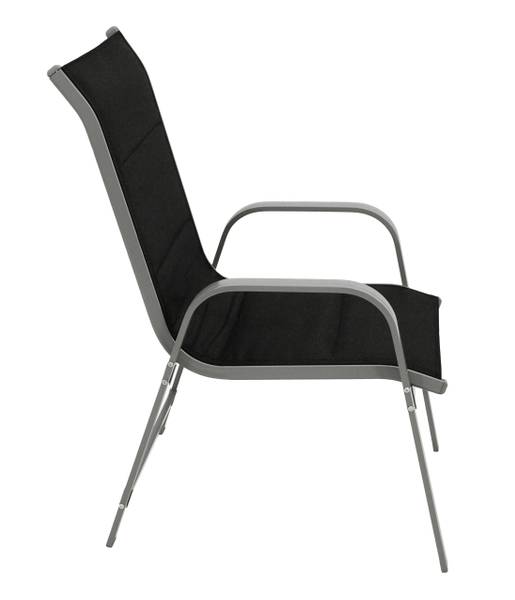 Gartengarnitur BAGO 5-teilig Schwarz - Grau - Aluminium - 70 x 74 x 120 cm