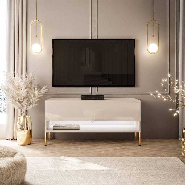 TV Schrank CALANTE Beige - Holzwerkstoff - 90 x 44 x 35 cm