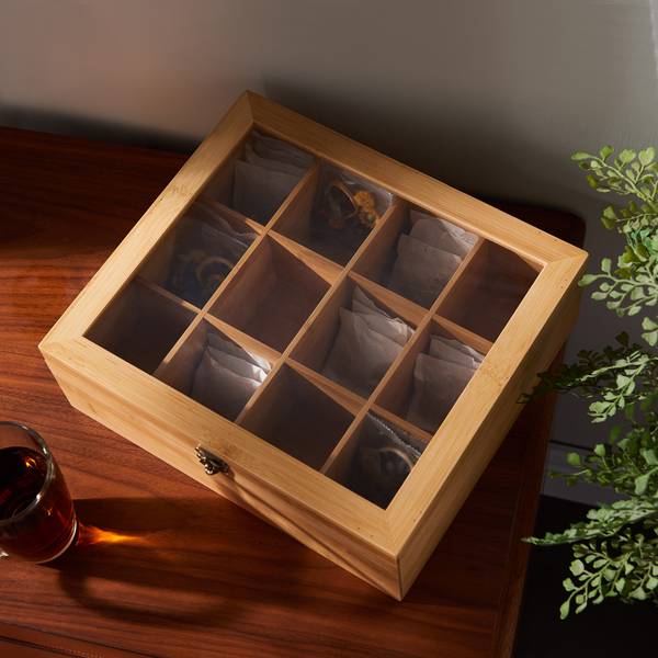 Teebox Braun - Bambus - 26 x 9 x 29 cm