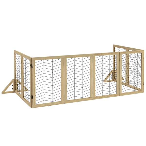 Hundetürgitter D06-194V01ND Braun - Massivholz - 44 x 70 x 375 cm