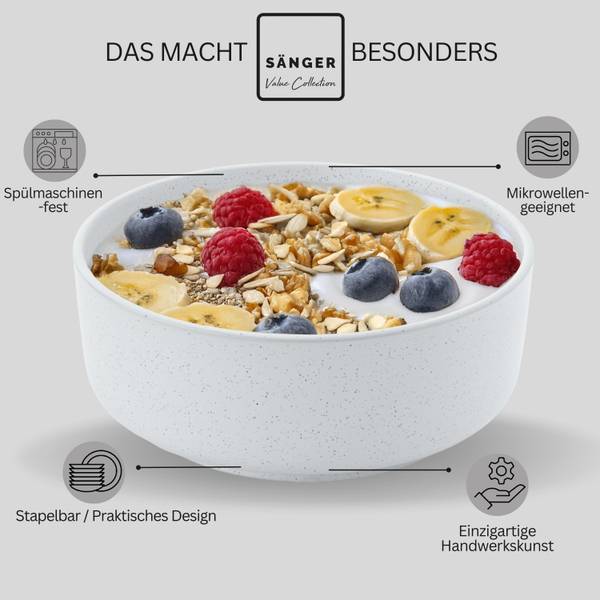 Schalen Leeds - 6er Set Weiß