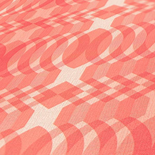 3D Grafiktapete Retro Cremeweiß - Rot - Rosé - Weiß