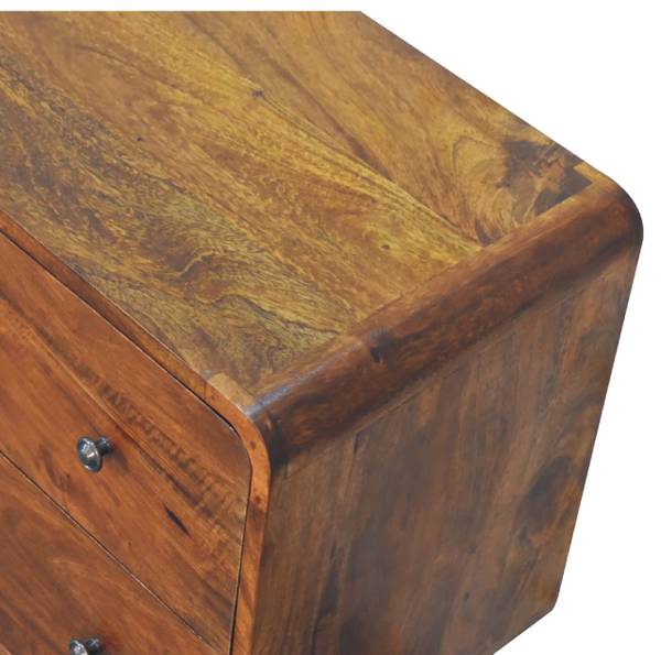 Commode Stella Marron - Manguier - Laiton - 80 x 58 x 35 cm
