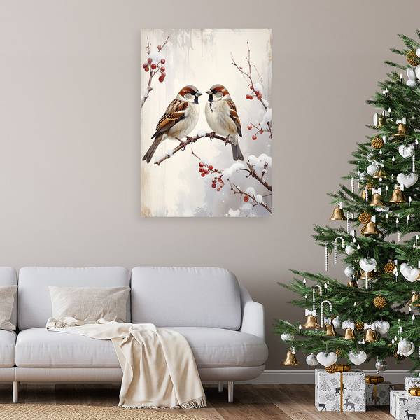 Canvas schilderij Winter 40 x 60 cm