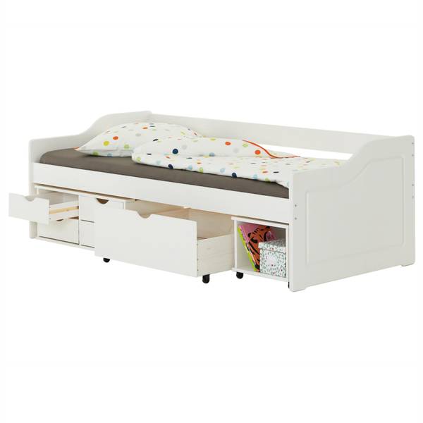 Sofabett SENTA 90x200 cm Weiß - Kiefer - 98 x 63 x 205 cm