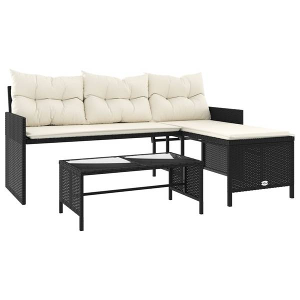 Canapé de jardin 3033167-1 (lot de 2) Noir
