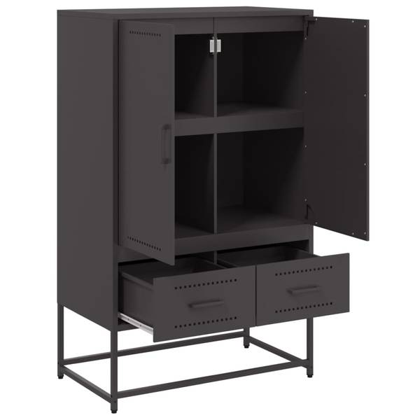 Highboard DE8520 Schwarz - Metall - 68 x 112 x 39 cm