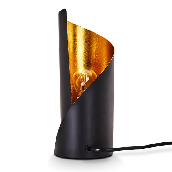 Tischleuchte Barberino Schwarz - Gold - Metall - 12 x 24 x 12 cm