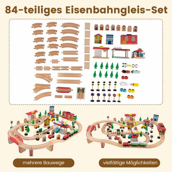 Bausteine 64705239 85er Set Beige - Massivholz - 1 x 1 x 1 cm