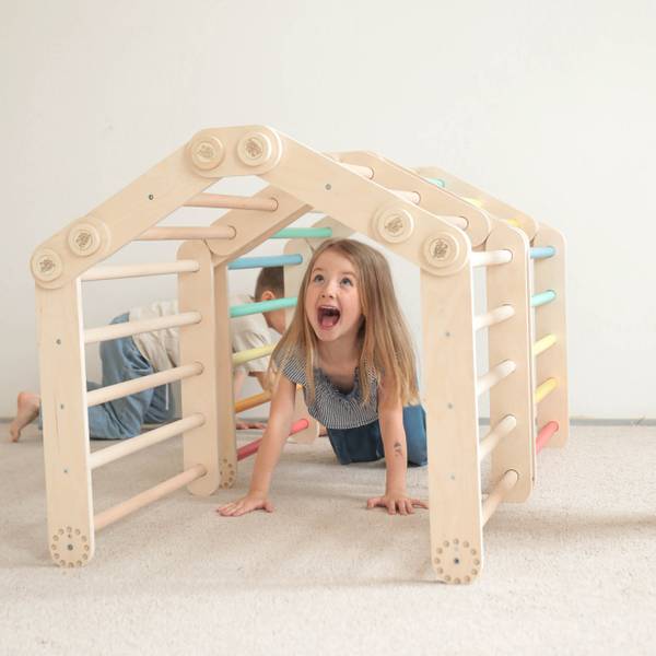 Flexi-Klettergerüst für Kinder Braun - Holzwerkstoff - 66 x 52 x 64 cm