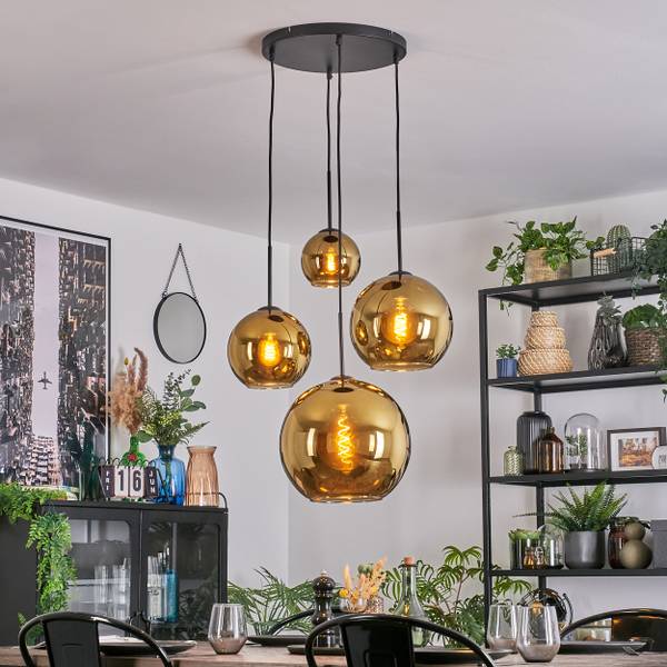 Pendelleuchte Cesaro Gold - Metall - 20 x 147 x 54 cm