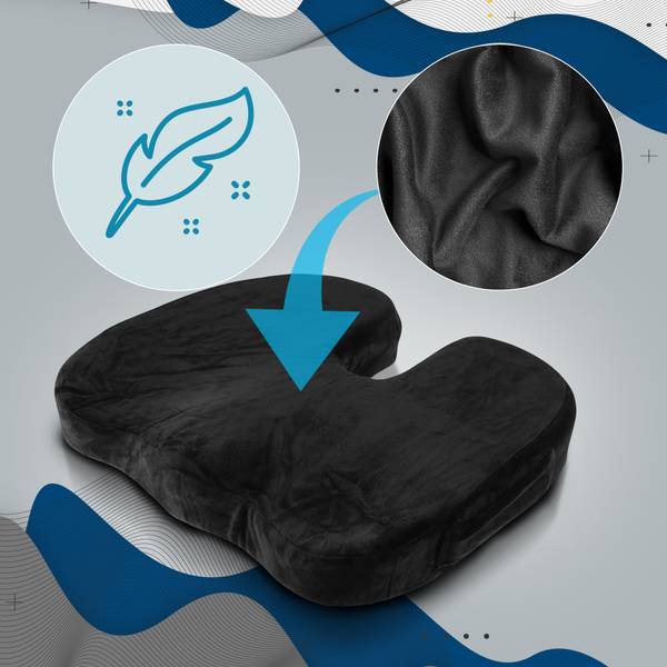 Sitzhocker Ergo Schwarz - Textil - 46 x 7 x 36 cm