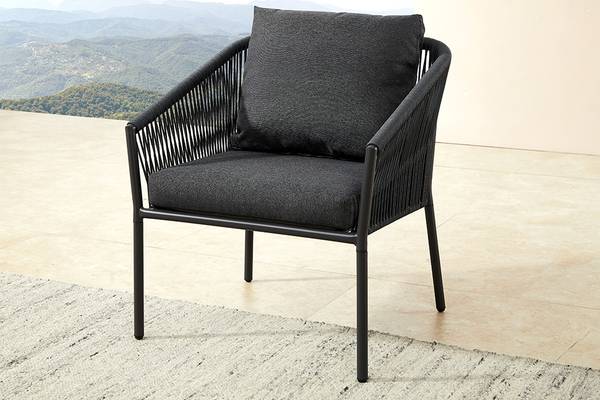 Garten-Sitzgruppe AIRE ROPE Grau - Polyester - Stahl - 119 x 74 x 67 cm