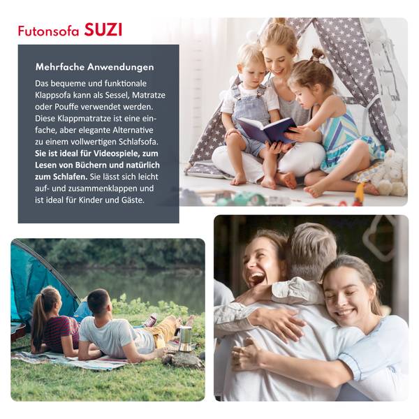 Klappmatratze SUZI MAXI Schwarz