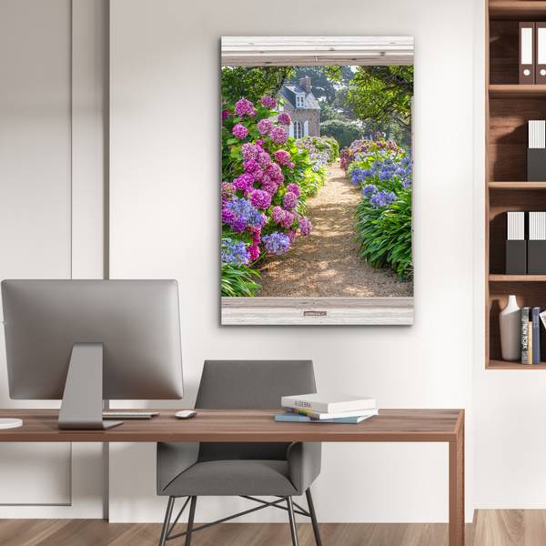 METALLBILD Hortensie 60 x 90 cm