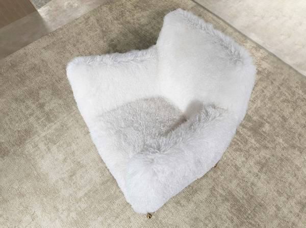 Sessel 5191 Weiß - Flachgewebe - Polyester - Teddystoff - Webstoff - 93 x 91 x 82 cm