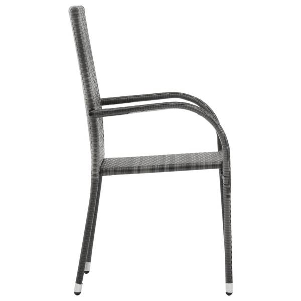 Salle à manger 3013410-3 (lot de 7) Gris - Acier - Polyéthylène - 70 x 74 x 140 cm