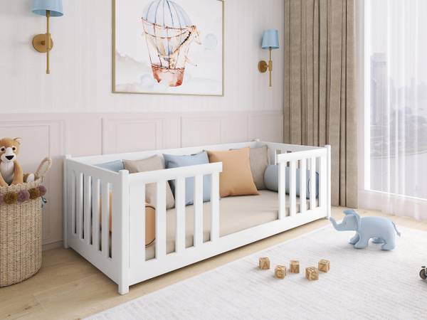Kinderbett Fero Weiß - Holzwerkstoff - 96 x 62 x 208 cm