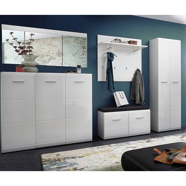 Garderoben-Set DANARO-01-5 5er-Set Weiß - Holzwerkstoff - 329 x 200 x 40 cm