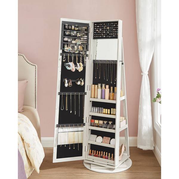 Sieradenkast Dakar wit - plaatmateriaal op houtbasis - 54 x 161 x 54 cm