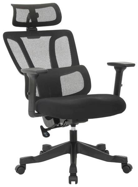 Drehstuhl NOEMI Schwarz - Metall - Kunststoff - Textil - Holz teilmassiv - 65 x 130 x 62 cm